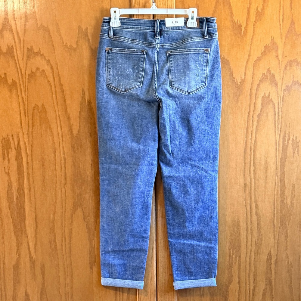 Judy Blue Boyfriend Jeans Size 9/29 Blue New High Waist Bleach Splatter JB82346 - Picture 5 of 8